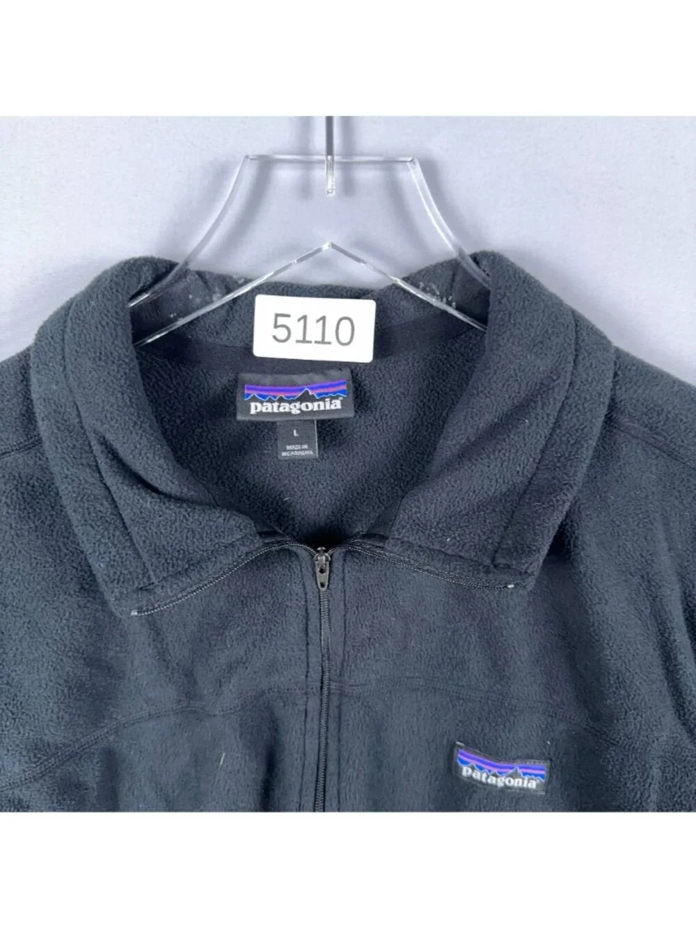 Patagonia Black Pullover Jacket Size Large Quarter-Zip Fleece Accenture Logo